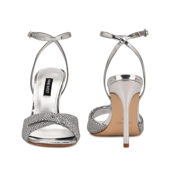 Nine West Twinkle High Heel Drag Dancer Burlesque | Sliver Grey | Women Size 10 - Picture 6 of 8